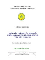 KHẢO sát THÁI độ của SINH VIÊN KHÓA 8 KHOA KINH tế QTKD đối với VIỆC hút THUỐC lá 