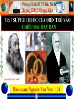 Tiết 7 - Bài 7 Sự phụ thuộc của điện trở vào chiều dài dây dẫn