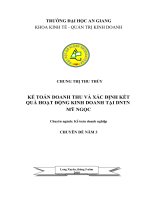 KẾ TOÁN DOANH THU và xác ĐỊNH kết QUẢ HOẠT ĐỘNG KINH DOANH tại DNTN  mỹ NGỌC 