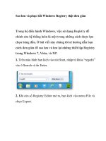 Sao lưu và phục hồi windows registry thật đơn giản 