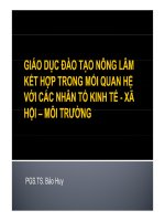 Giáo dục đào tạo nông lâm kết hợp trong mối quan hệ với các nhân tố Kinh tế - Xã hội - Môi trường
