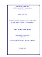 Đánh giá hiệu quả sử dụng đất sản xuất nông nghiệp huyện lâm thao, tỉnh phú thọ 