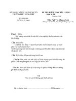 ĐỀ THI/ KIỂM TRA CHẤT LƯỢNG H ỌC K Ì II   Năm học 2010  Môn: Ngữ Văn  (Ban cơ bản)