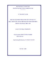 Một số giải pháp nhằm thu hút vốn đầu tư trực tiếp nước ngoài trên địa bàn tỉnh vĩnh phúc trong giai đoạn 2008  2015 