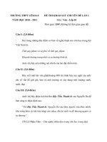 ĐỀ THI KHẢO SÁT LỚP 10 Năm học 2010-2011 MÔN VĂN TRƯỜNG THPT LÊ XOAY