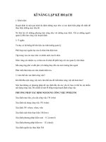 KĨ NĂNG LẬP KẾ HOẠCH