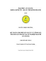 KẾ TOÁN CHI PHÍ sản XUẤT và TÍNH GIÁ THÀNH sản PHẨM tại xí NGHIỆP BAO bì AN GIANG 