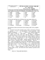 de thi Olympic T.A  lop 8  nam 2008 - 2009