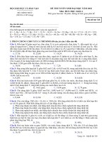 ĐỀ THI TUYỂN SINH ĐẠI HỌC NĂM 2010 Môn: HOÁ HỌC; Khối A mã đề 728 