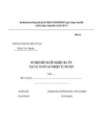 Mẫu sổ theo dõi người nghiện ma túy tại các cơ quan cai nghiện tự nguyện 