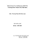Bài khóa luận môn phương pháp viết khóa luận