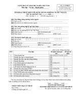 TỜ KHAI THUẾ ĐỐI VỚI HÃNG HÀNG KHÔNG NƯỚC NGOÀI