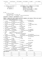 Đề thi chọn học sinh giỏi cấp tỉnh năm học 2012-2013 môn tiếng anh