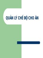 QUẢN lý CHẾ độ CHO ăn TRONG NUÔI THỦY sản 