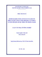 Đánh giá khả năng sản xuất của hai tổ hợp lai giữa mái lương phượng và SASSO x lương phượng được phối với trống SASSO 
