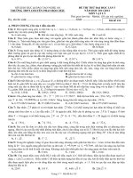 ĐỀ THI THỬ ĐẠI HỌC LẦN 3  NĂM HỌC 2011-2012  MÔN VẬT LÝ