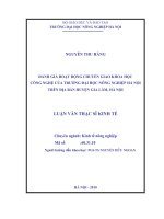 Đánh giá hoạt động chuyển giao khoa học công nghệ của trường đại học nông nghiệp hà nội trên địa bàn huyện gia lâm,hà nội 