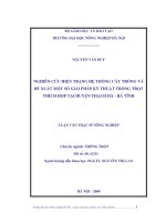 Nghiên cứu hiện trạng hệ thống cây trồng và đề xuất một số giải pháp kỹ thuật trồng trọt thích hợp tại huyện thạch hà   hà tĩnh 