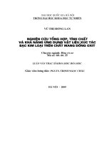 Nghiên cứu tổng hợp, tính chất và khả năng ứng dụng vật liệu xúc tác bạc kim loại trên chất mang đồng oxit  