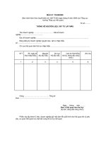 THỐNG KÊ NGUYÊN LIỆU, VẬT TƯ LẤY MẪU