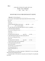 ĐƠN ĐỀ NGHỊ CẤP GIẤY PHÉP KINH DOANH VŨ TRƯỜNG