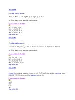 Bộ đề trắc nghiệm số 26 và đáp án môn Hóa