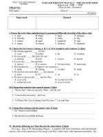 Đề kiểm tra Anh 8 số 4