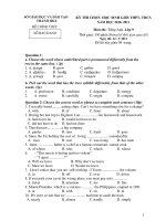 Đề thi chọn học sinh giỏi THPT, THCS năm học 2010-2011 môn tIẾNG ANH LỚP 9