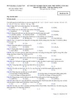 ĐỀ THI TỐT NGHIỆP TRUNG HỌC PHỔ THÔNG NĂM 2012 Môn HOÁ HỌC