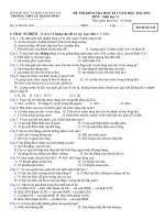 ĐỀ KIỂM TRA HỌC KÌ I NĂM HỌC 2012-2013 TRƯỜNG THPT LÊ THÁNH TÔNG, GIA LAI MÔN SINH HỌC LỚP 11