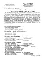 ĐỀ THI THỬ ĐẠI HỌC CAO ĐẲNG MÔN TIẾNG PHÁP ĐỀ SỐ 8