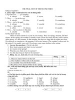 Đề, đáp Anh 6 kỳ 2 có ma trận . Số 04