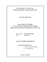 Hoạt động tài chính của các doanh nghiệp công nghiệp trên thị trường chứng khoán ở việt nam 