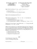 ĐỀ THI TUYỂN SINH VÀO LỚP 10 MÔN TOÁN NĂM HỌC 2013 – 2014 CỦA SỞ GIÁO DỤC VÀ ĐÀO TẠO QUẢNG NGÃI