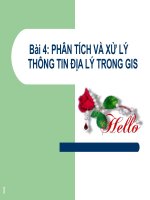 PHÂN TÍCH và xử lý THÔNG TIN địa lý TRONG GIS 