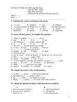 Khảo sát đầu năm Tiếng anh 7-0708