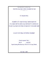 Nghiên cứu một số đặc điểm dịch tễ của hội chứng rối loạn hô hấp và sinh sản ở lợn tại một số tỉnh có dịch từ năm 2007 2009 