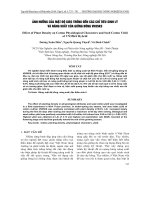 ảNH HƯởNG CủA MậT Độ GIEO TRồNG ĐếN CáC CHỉ TIÊU SINH Lý Và NĂNG SUấT CủA GIốNG BÔNG VN35KS Effect of Plant Density on Cotton Physiological Characters and Seed