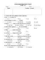 Tiếng anh 7-15 phút