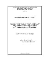 NGHIÊN cứu THUẬT TOÁN PHÂN LỚPNHỊ PHÂN và ỨNG DỤNG CHOBÀI TOÁN PROTEIN FOLDING”  