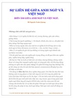 Anh ngữ và việt ngữ liên hệ như thế nào