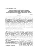 Tính thích ứng của Doanh nghiệp vừa và nhỏ trong khu vực nông nghiệp – nông thôn Việt Nam