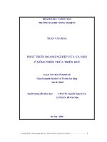 Luận văn phát triển doanh nghiệp vừa và nhỏ ở nông thôn thừa thiên huế 