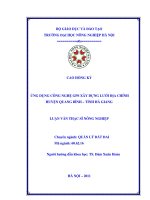 Ứng dụng công nghệ GPS xây dựng lưới địa chính huyện quang bình   tỉnh hà giang 