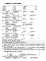 Đề thi vào lớp 10 môn tiếng Anh 6