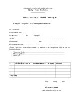 PHIẾU GỬI CHỨNG KHOÁN GIAO DỊCH