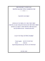 Đánh giá tác động của việc thực hiện phương án quy hoạch sử dụng đất đến phát triển kinh tế, xã hội và môi trường trên địa bàn huyện bình giang   tỉnh hải dương 