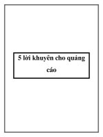 5 lời khuyên cho quảng cáo