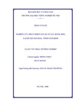 [Luận văn]nghiên cứu phát triển sản xuất lúa hàng hoá tại huyện hải hậu   nam định 