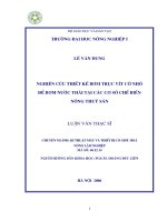 Nghiên cứu thiết kế bơm trục vít cỡ nhỏ để bơm nước thải tại các cơ sở chế biến nông thuỷ sản 